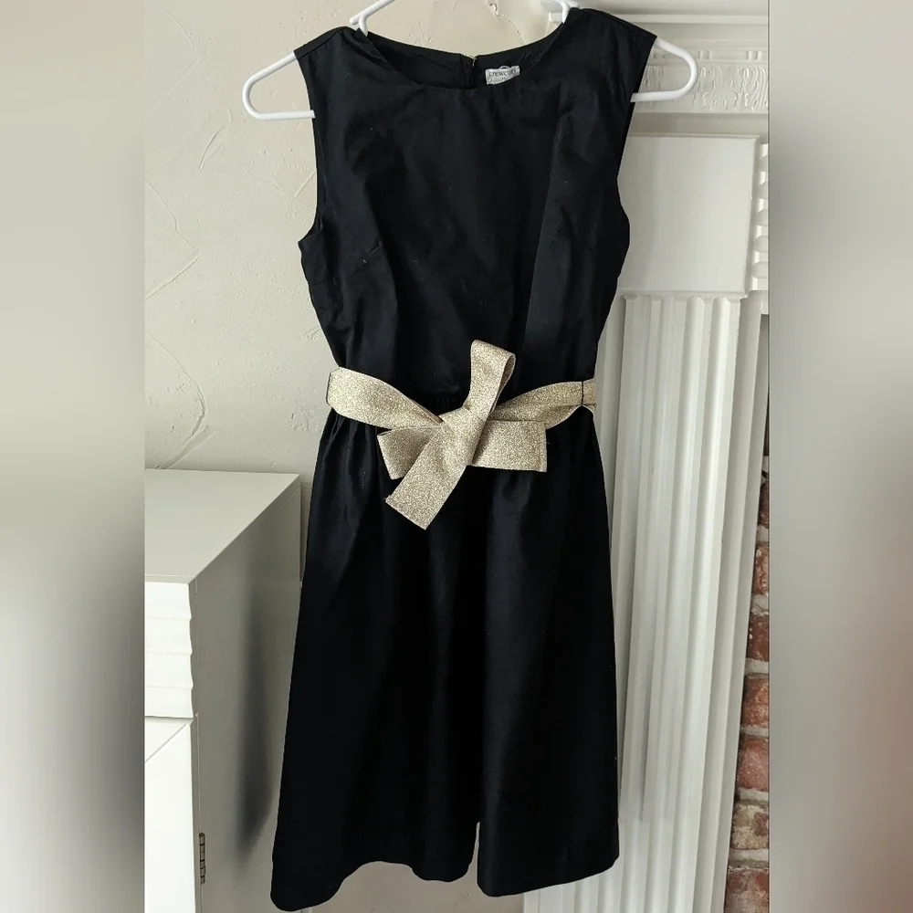 Crewcuts | black dress with gold sash